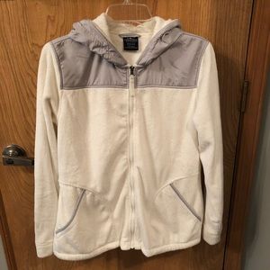 Charles River Apparel white and gray jacket with hood